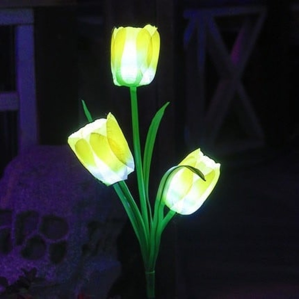 Set 2 Lampi Solare Decorative Tip Lalele Galbene cu LED M374-23, 70cm, Lumina Eleganta, Design Elegant si Functionare Automata - view 4