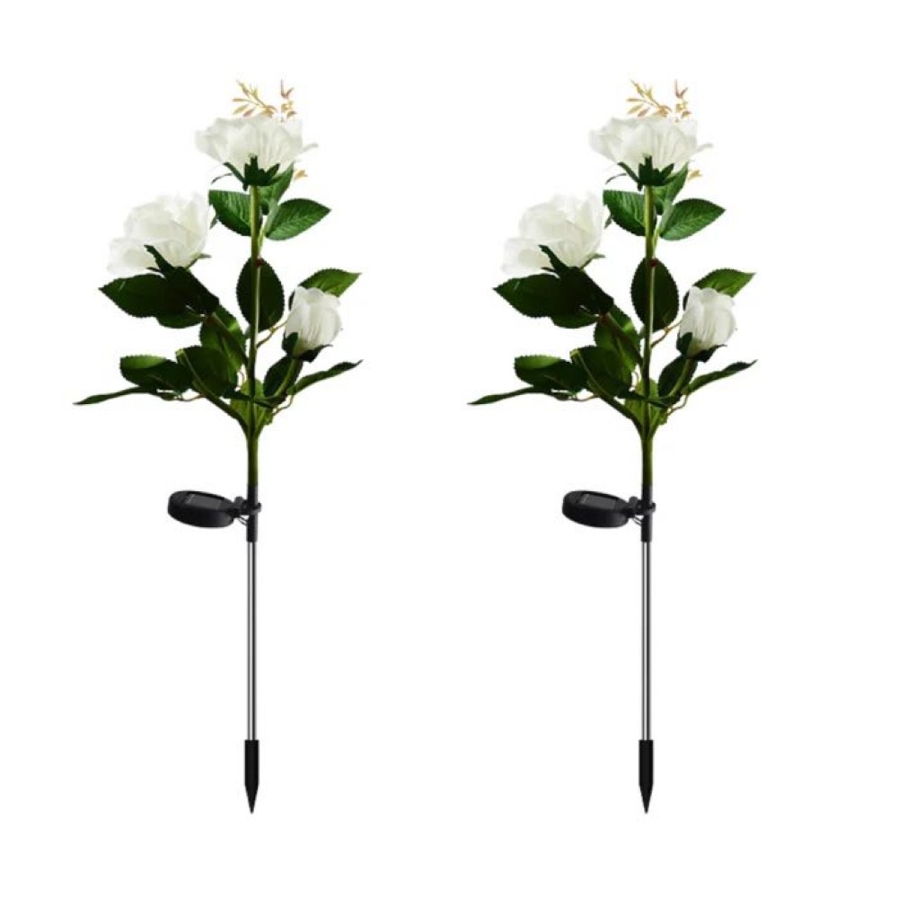 Set 2 Lampi Solare Decorative Tip Trandafiri Albi – Iluminare LED, Design Elegant si Functionare Automata - view 4