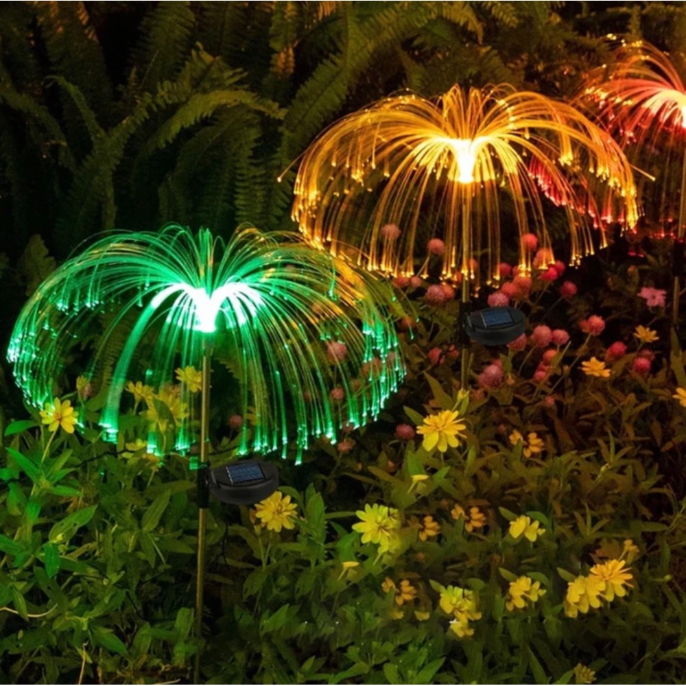 Set 2 Lampi Solare JellyFish cu Fibra Optica – Iluminare Multicolora pentru Decorative Exterior - view 4