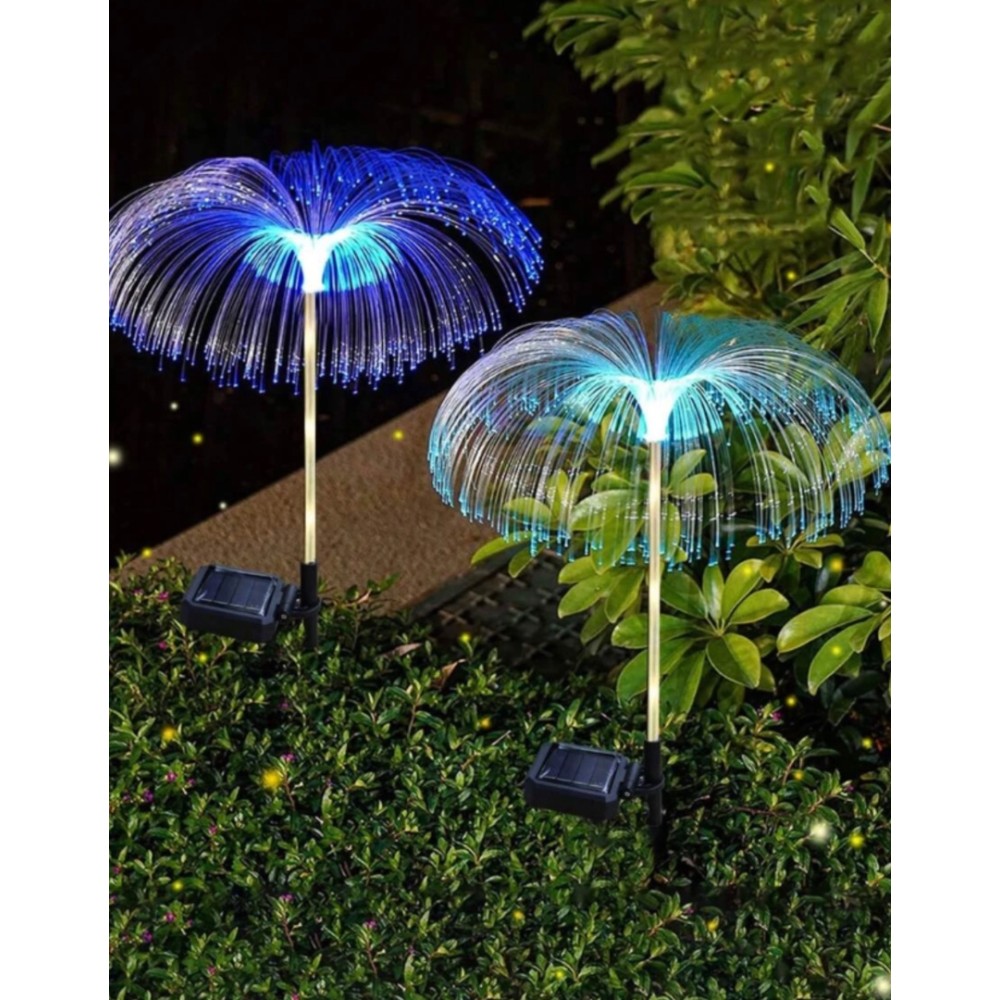 Set 2 Lampi Solare JellyFish cu Fibra Optica – Iluminare Multicolora pentru Decorative Exterior - view 7