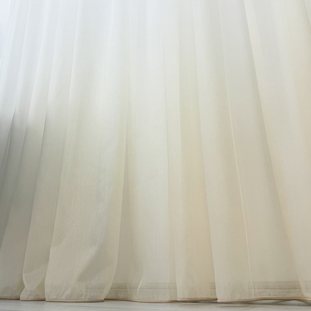 Perdea in Degrade tip Fibra de Bambus, Alb cu Bej, 140cm latime x 260cm inaltime, cu rejansa pt bara – imagine 3