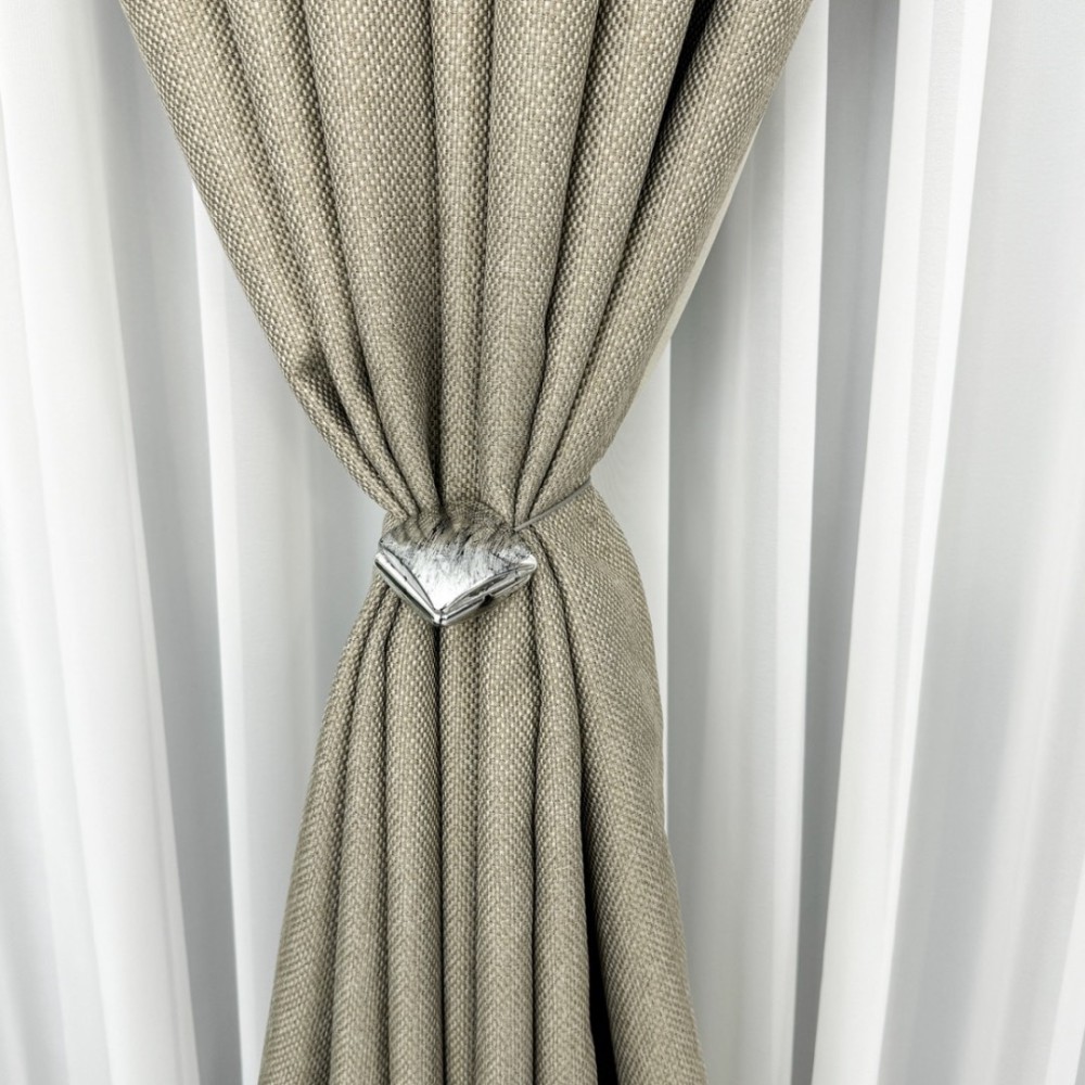 Draperie HoReCa TEXTURATA tip IN, 140cm latime x 260cm inaltime, cu TIV LAT, Bej – imagine 7