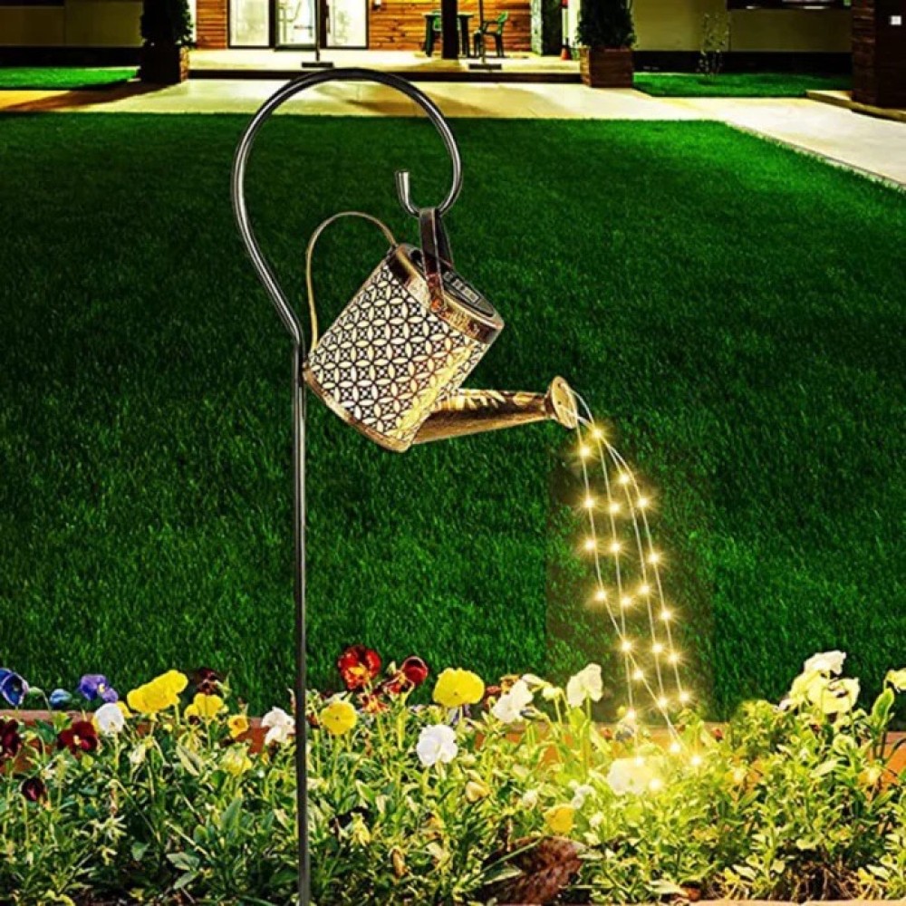Lampa Solara LED Tip Stropitoare cu Stele, Fier Forjat, Design Retro, Proiectie Lumina Calda, IP65, 80 cm — imaginea 7