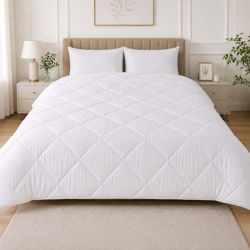Pilota tip DAMASC alb, PREMIUM, 140x200cm, 250 gr/m, Fabricata in Romania — imaginea 2