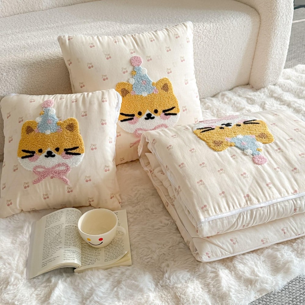 PiloPerna 2 in 1 – Pilota Transformabila in Perna pentru Copii, 100x145cm, 100% Bumbac, Cat — imaginea 4