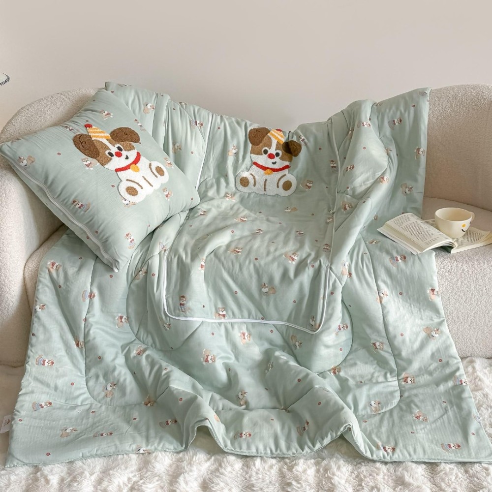 PiloPerna 2 in 1 – Pilota Transformabila in Perna pentru Copii, 100x145cm, 100% Bumbac, Dog's B'Day — imaginea 2