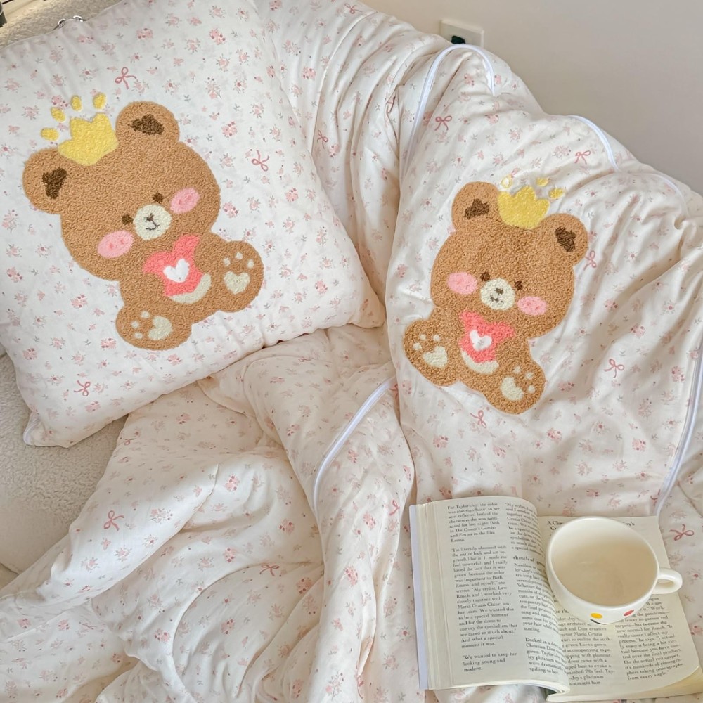 PiloPerna 2 in 1 – Pilota Transformabila in Perna pentru Copii, 100x145cm, 100% Bumbac, Princess Bear — imaginea 3