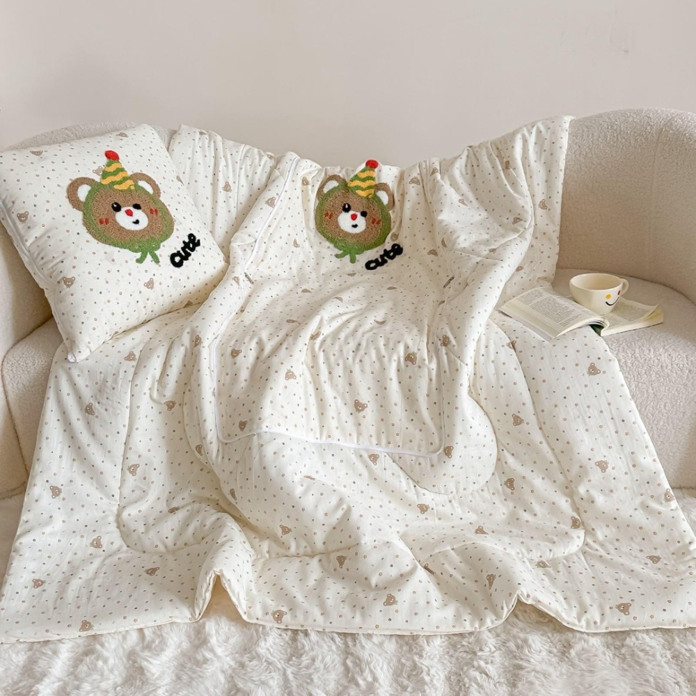 PiloPerna 2 in 1 – Pilota Transformabila in Perna pentru Copii, 150x200cm, 100% Bumbac, Cute Bear — imaginea 2
