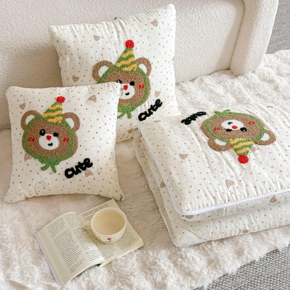 PiloPerna 2 in 1 – Pilota Transformabila in Perna pentru Copii, 150x200cm, 100% Bumbac, Cute Bear — imaginea 4