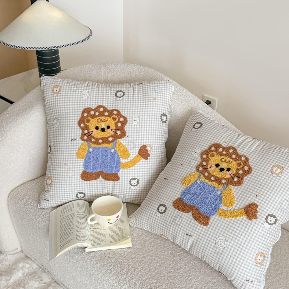 PiloPerna 2 in 1 – Pilota Transformabila in Perna pentru Copii, 150x200cm, 100% Bumbac, Lion — imaginea 5