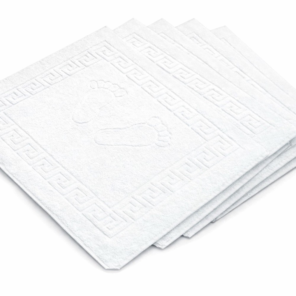 Set 5 prosoape tip Covor 50x 70cm, din 100% bumbac pakistanez, 720g, Piciorus, Alb — imaginea 3