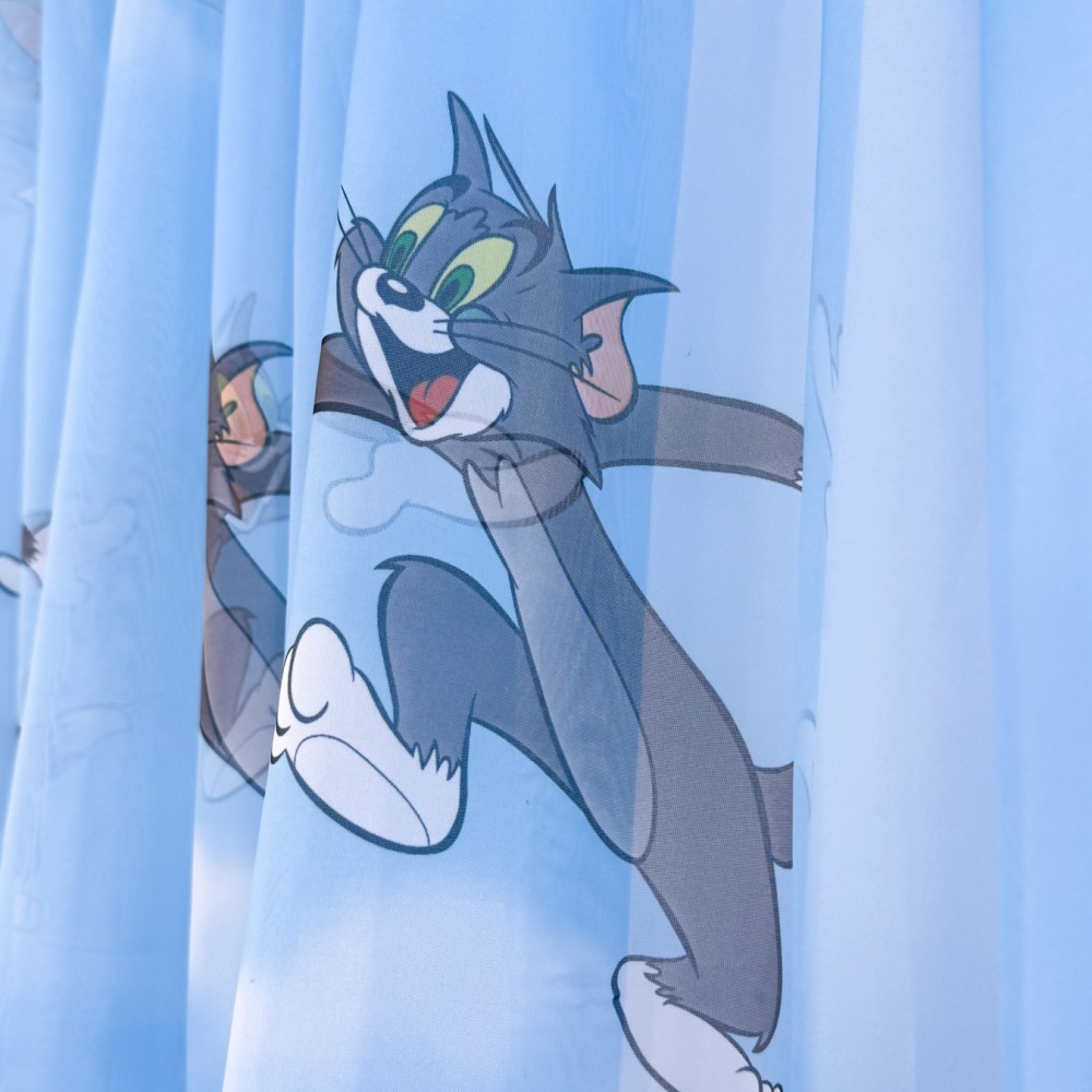 Perdea pentru copii din matase, Tom si Jerry, 140cm latime x 260cm inaltime, cu rejansa pt bara — imaginea 5