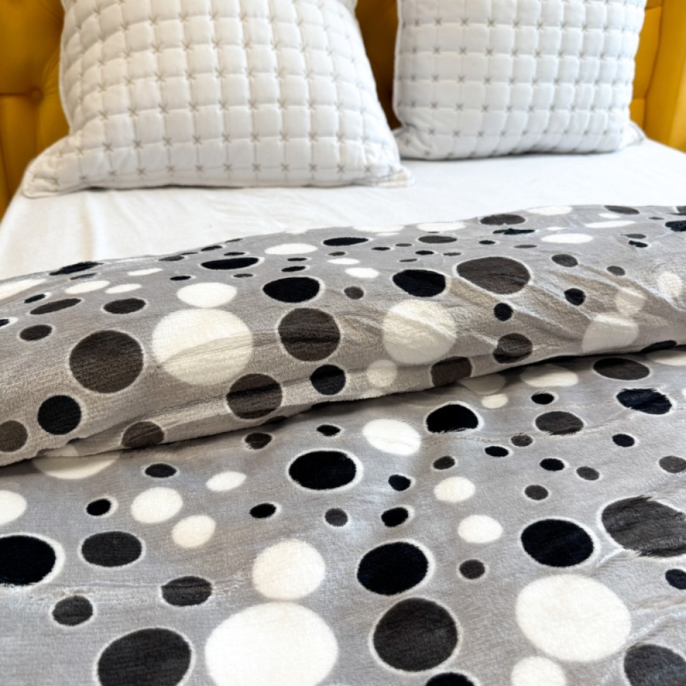 Patura pufoasa cocolino 200x230cm, 240g/mp, Gri, Bulinute — imaginea 4