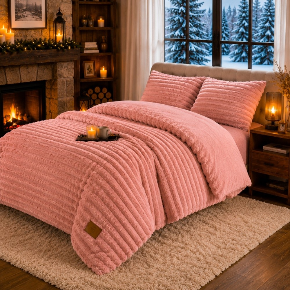 Lenjerie Deluxe, 4 Piese, Blanita Shorthair si CoCoLiNo, cu Elastic Perimetral, Roz — imaginea 5