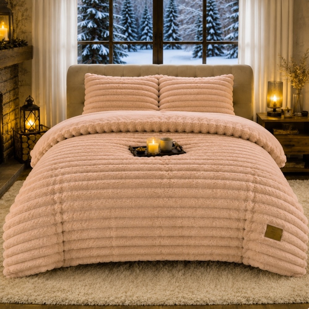 Lenjerie Deluxe, 4 Piese, Blanita Shorthair si CoCoLiNo, cu Elastic Perimetral, Bej — imaginea 4