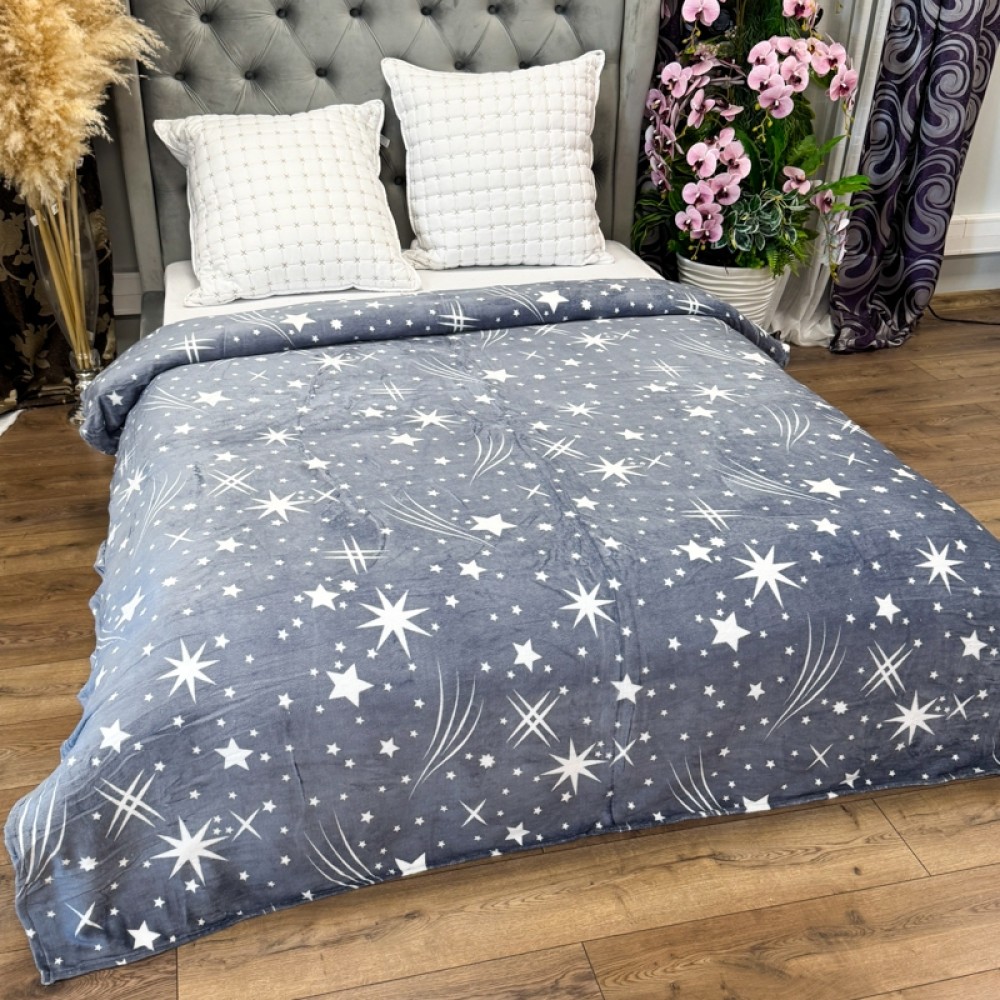Patura Super Soft Cocolino, 200x230 cm – Rasfat absolut in zilele reci, Gri, ploaie de stele — imaginea 3