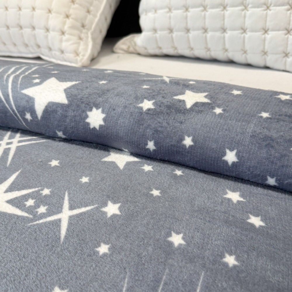 Patura Super Soft Cocolino, 200x230 cm – Rasfat absolut in zilele reci, Gri, ploaie de stele — imaginea 4