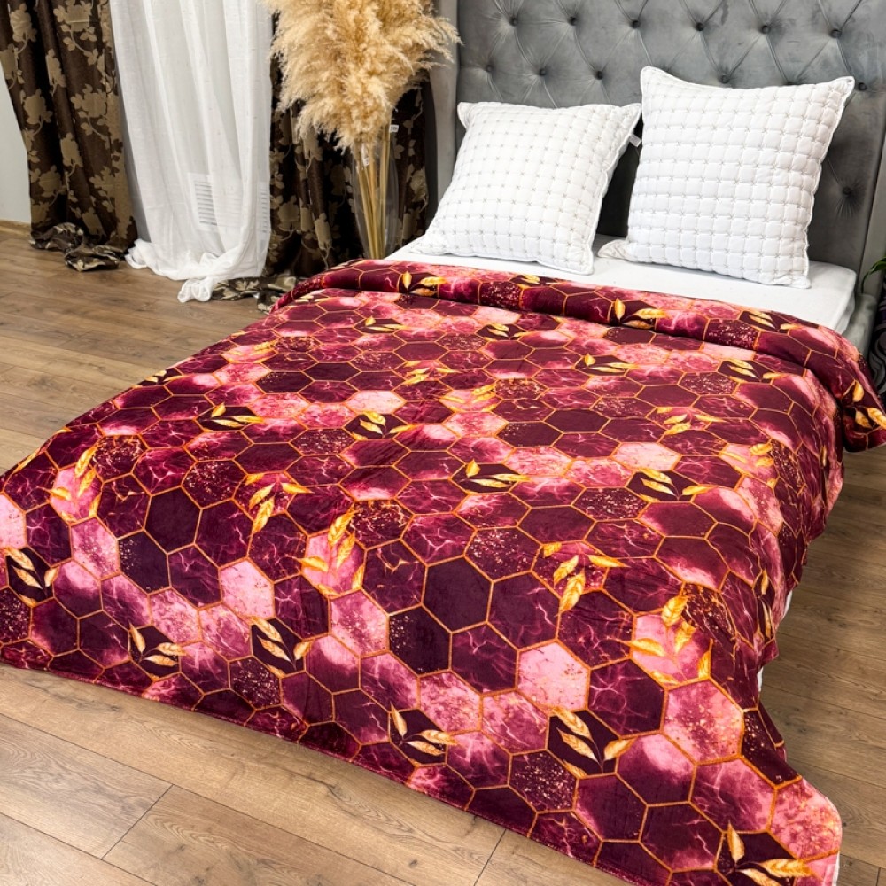 Patura Super Soft Cocolino, 200x230 cm – Rasfat absolut in zilele reci, Visiniu, fagure — imaginea 2