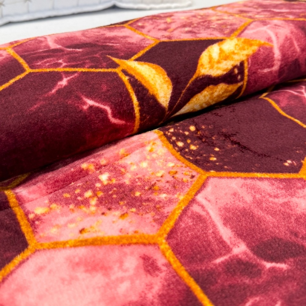 Patura Super Soft Cocolino, 200x230 cm – Rasfat absolut in zilele reci, Visiniu, fagure — imaginea 4