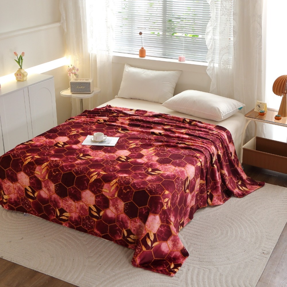 Patura Super Soft Cocolino, 200x230 cm – Rasfat absolut in zilele reci, Visiniu, fagure — imaginea 5