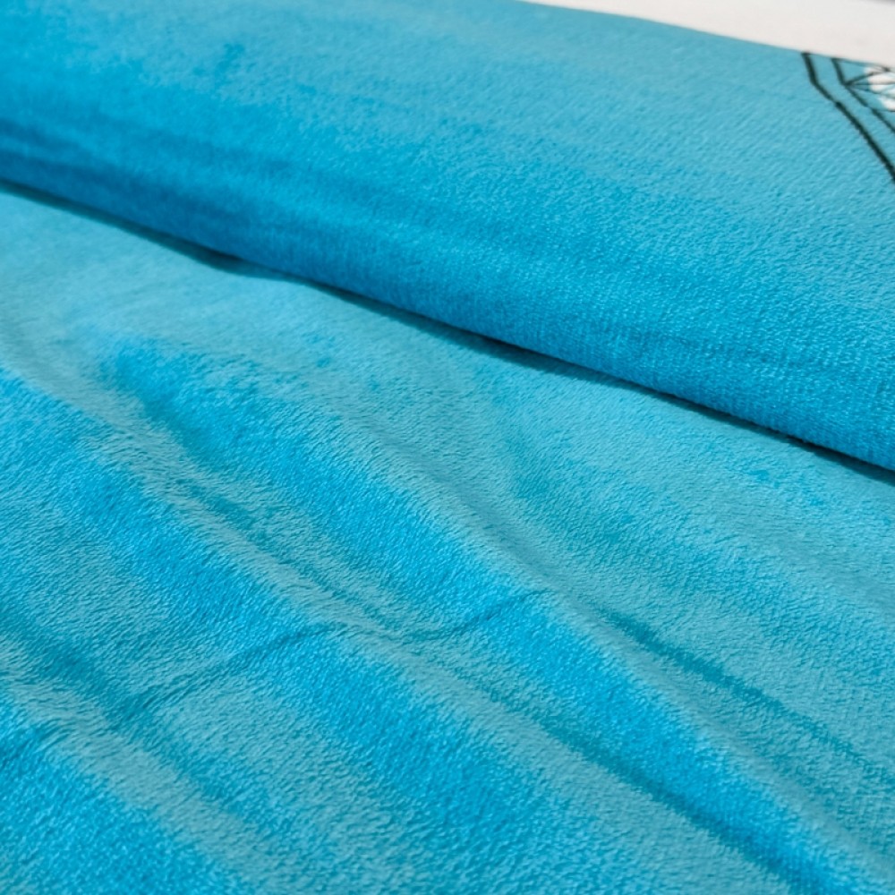 Patura Pufoasa CoCoLiNo (Fleece), 200x230cm, 240gr/m, Bleu, Inimioare - Rasfatul Perfect pentru Serile Racoroase — imaginea 4