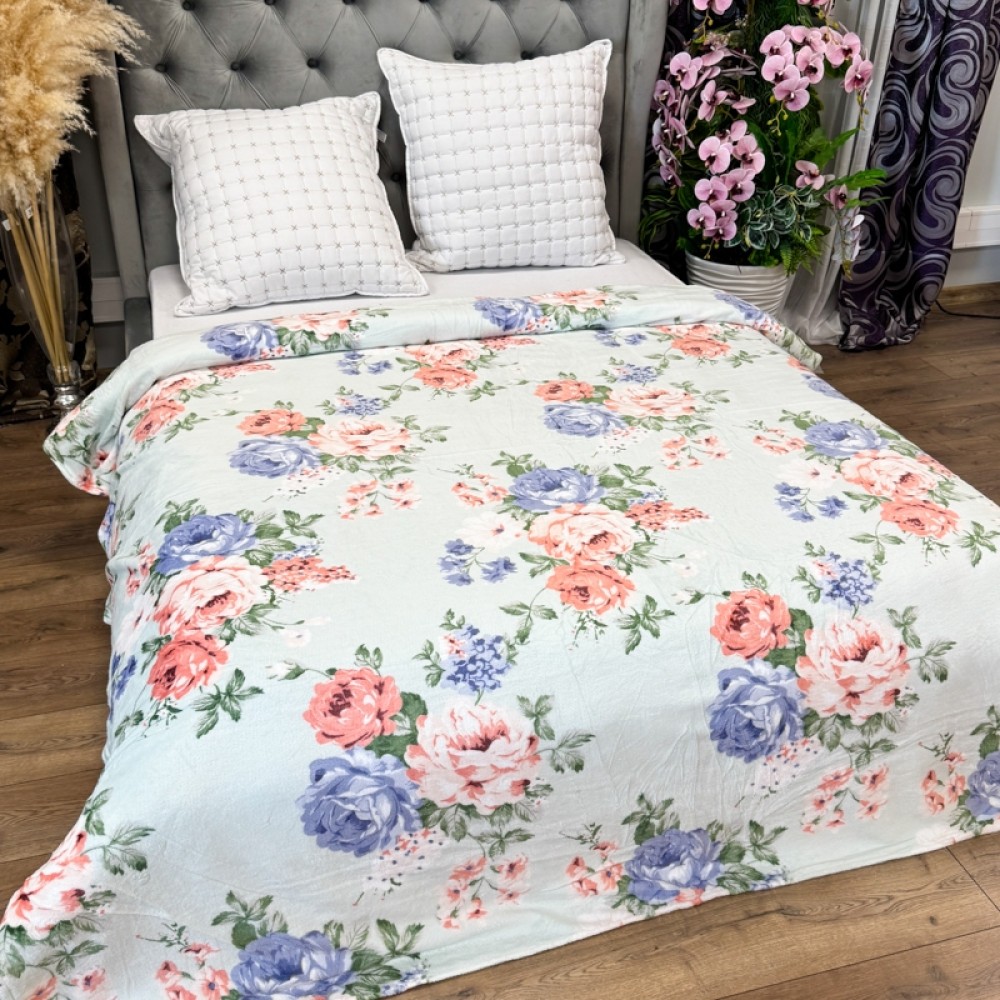Patura Super Soft Cocolino, 200x230 cm – Rasfat absolut in zilele reci, Verzui, flori — imaginea 3