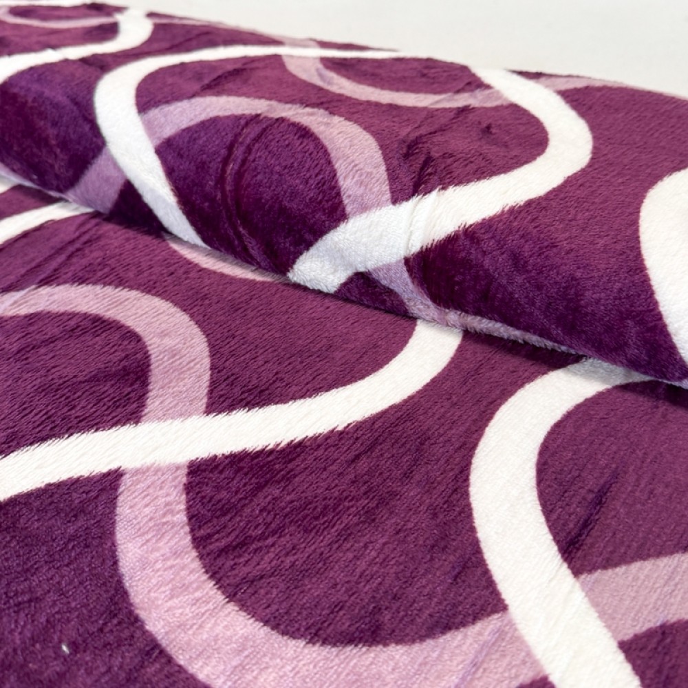 Patura pufoasa cocolino 200x230cm, 240g/mp, Mov, Dungi — imaginea 4