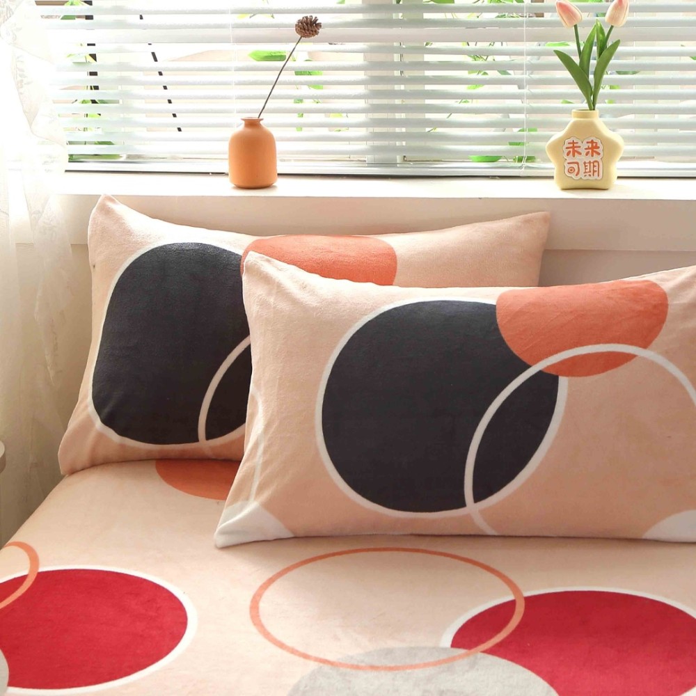 Cearsaf cu Elastic Cocolino 180x200cm si 2 fete de perna 50x70cm, Crem, buline — imaginea 12