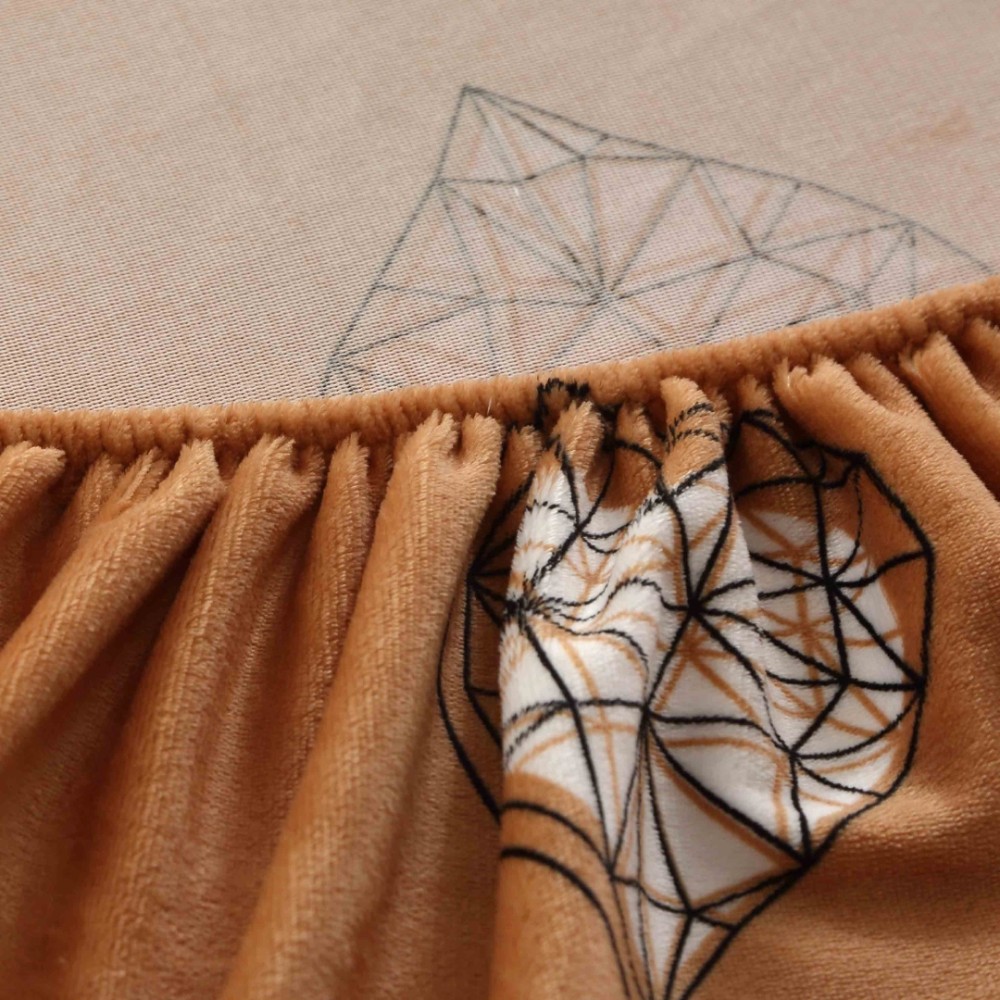 Cearsaf cu Elastic Cocolino 180x200cm si 2 fete de perna 50x70cm, Bej, inimioare — imaginea 12