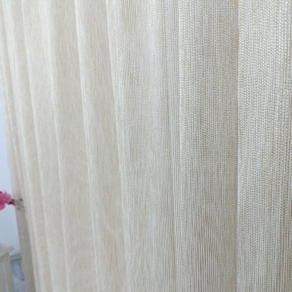 Perdea Celik tip in si matase, Bej Gold, 140cm latime x 260cm inaltime, cu rejansa pt bara – imagine 5