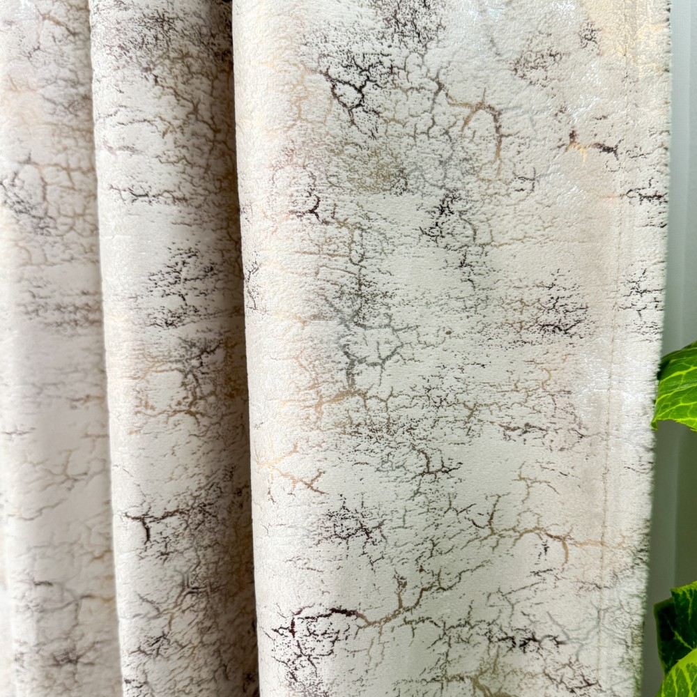 Set 2 Draperii Catifea cu insertii metalizate - 2m x 232m ,rejansa pt. bara , Bej deschis - V1 – imagine 8