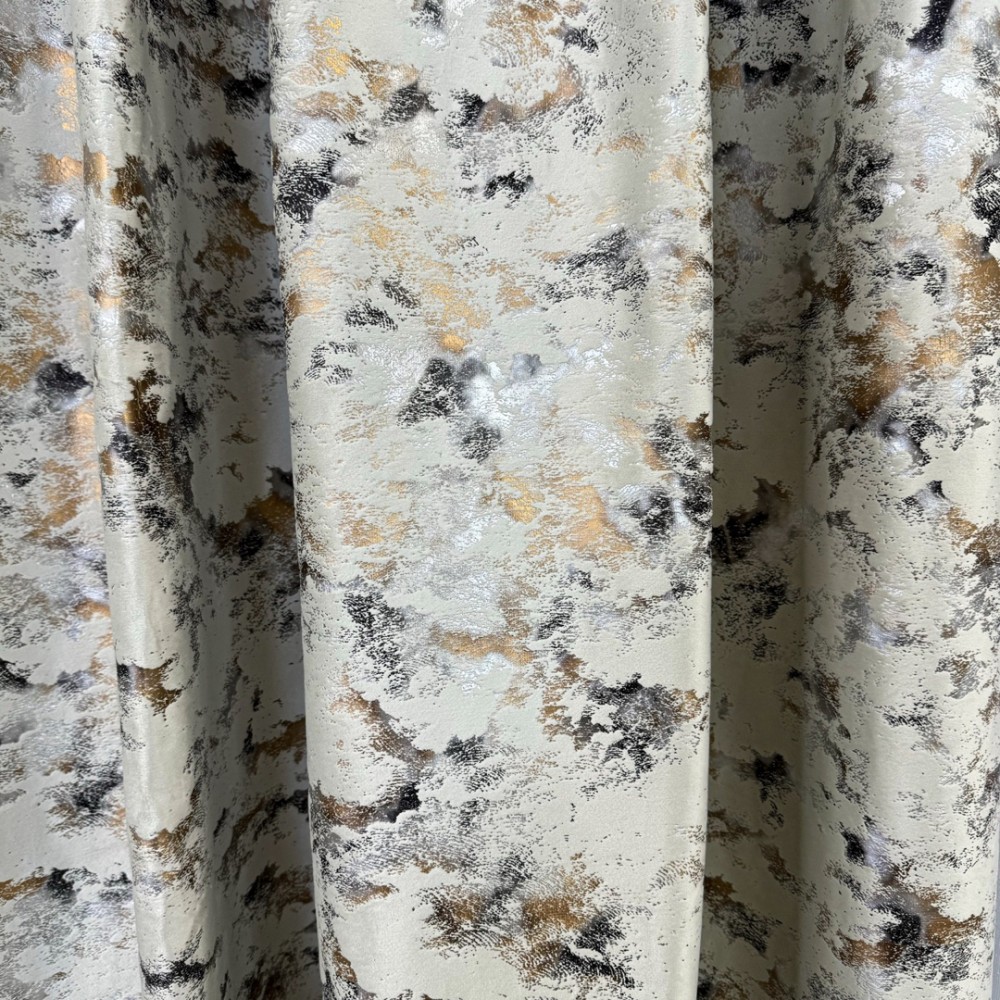 Draperie Catifea Nikko cu insertii aurii - LA COMANDA pe dimensiunile tale, Bej deschis - V33 – imagine 4