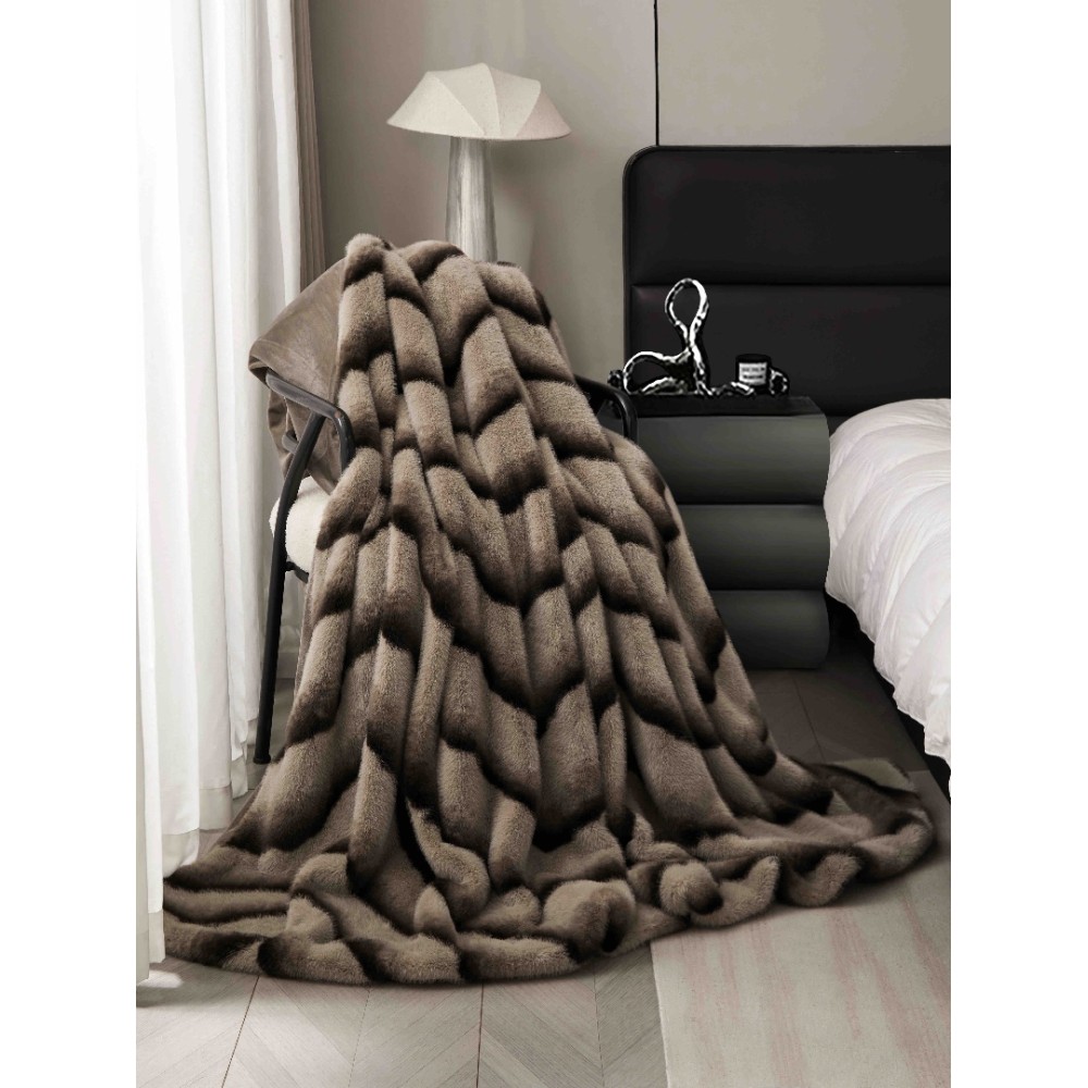 Patura Blanita (Artificiala) de Nurca, Jojo Home, 200x230cm, Bej, Negru – imagine 6