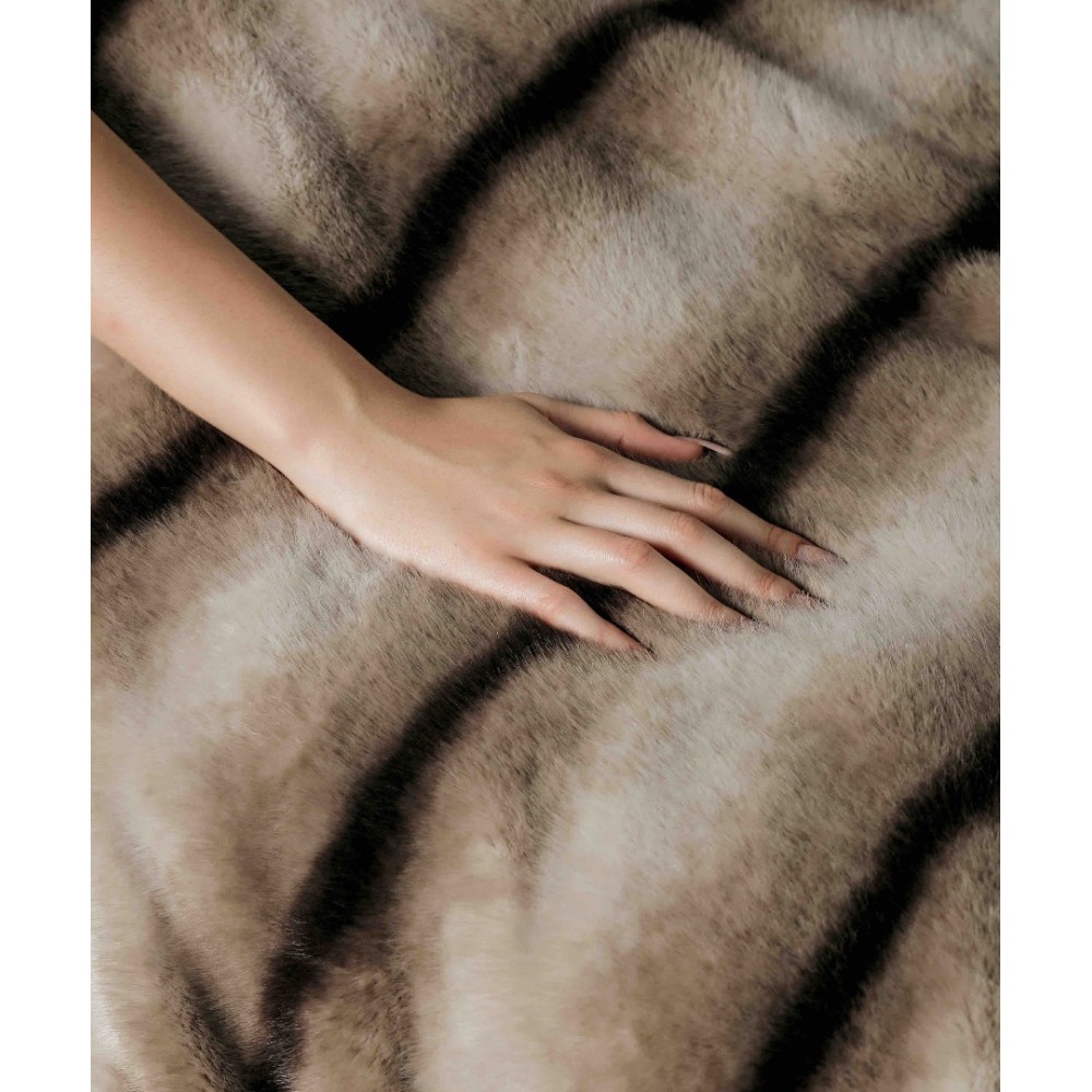 Patura Blanita (Artificiala) de Nurca, Jojo Home, 200x230cm, Bej, Maro, Negru – imagine 4