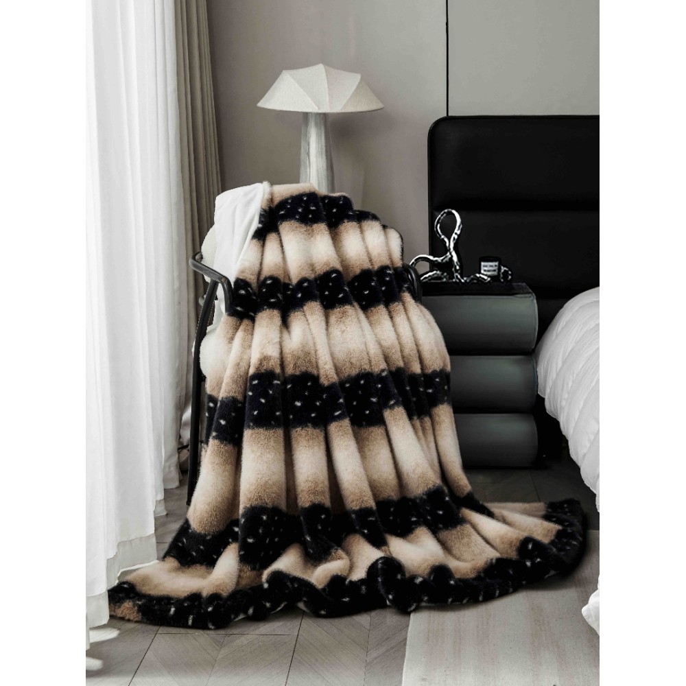 Patura Blanita (Artificiala) de Nurca, Jojo Home, 200x230cm, Crem, Bej, Negru – imagine 8