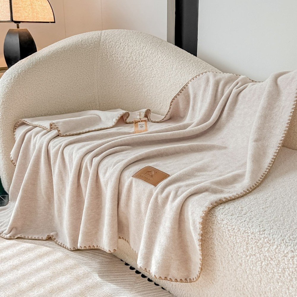 Patura Premium Tip Casmir cu Capsa 100x140 cm - Bej – imagine 2