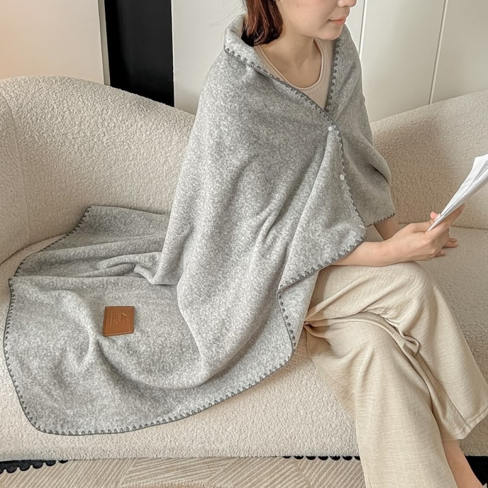 Patura Premium Tip Casmir cu Capsa 100x140 cm - Gri Inchis — imaginea 3