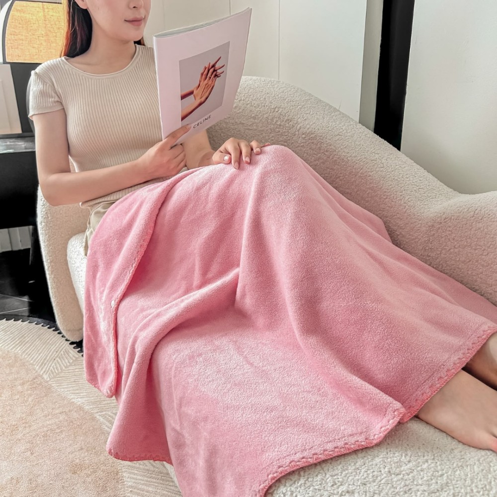 Patura Premium Tip Casmir cu Capsa 100x140 cm - Roz — imaginea 4