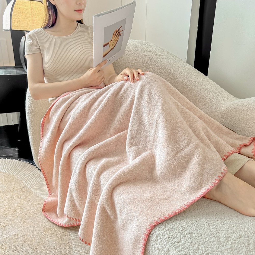 Patura Premium Tip Casmir cu Capsa 100x140 cm - Piersica — imaginea 4