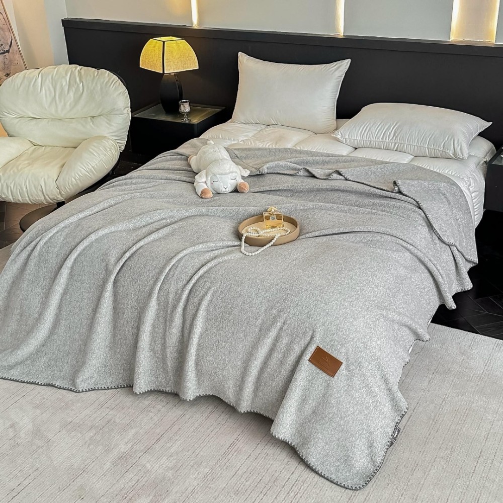 Patura Premium pt pat Dublu, Tip Casmir, 200x230cm - Gri inchis — imaginea 2