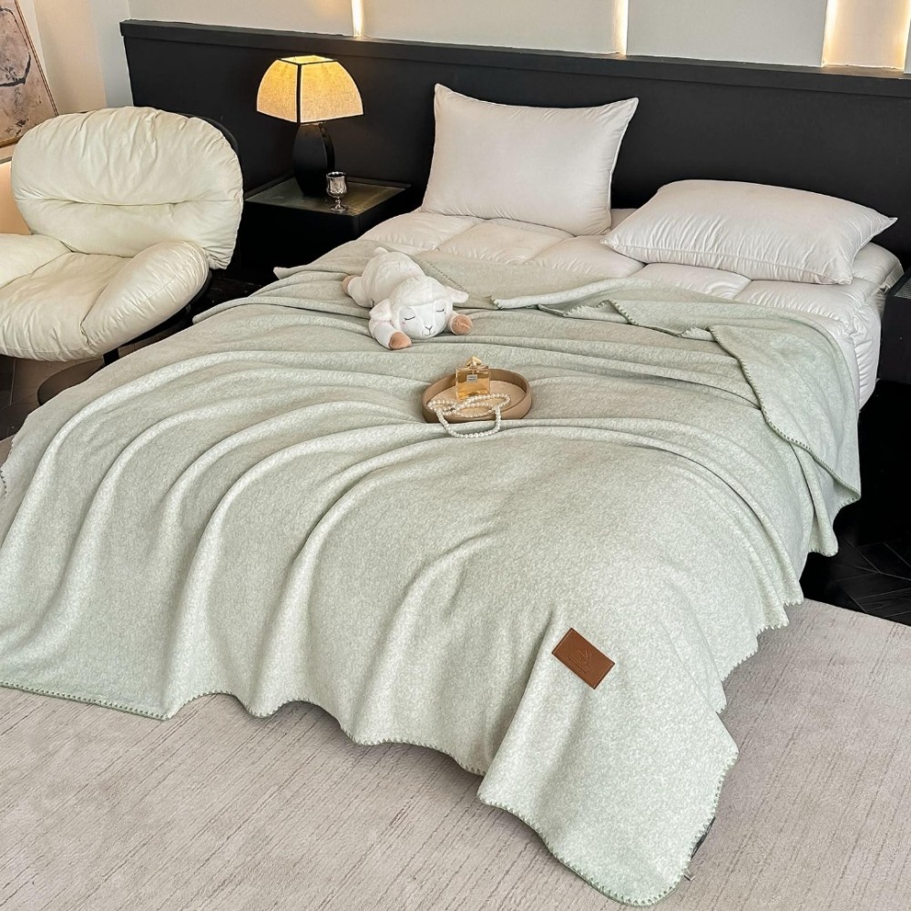 Patura Premium pt pat Dublu, Tip Casmir, 200x230cm - Menta – imagine 2