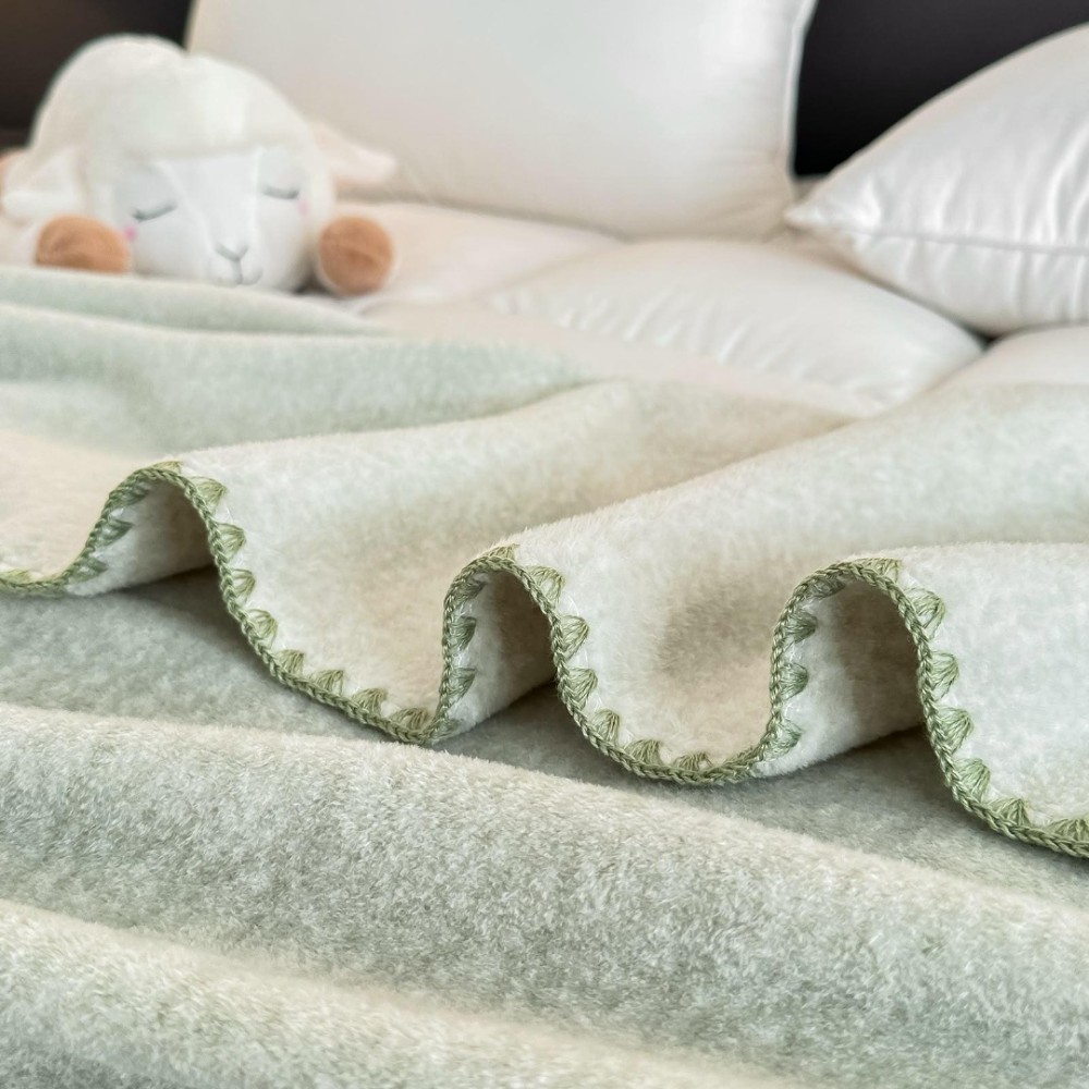 Patura Premium pt pat Dublu, Tip Casmir, 200x230cm - Menta – imagine 3