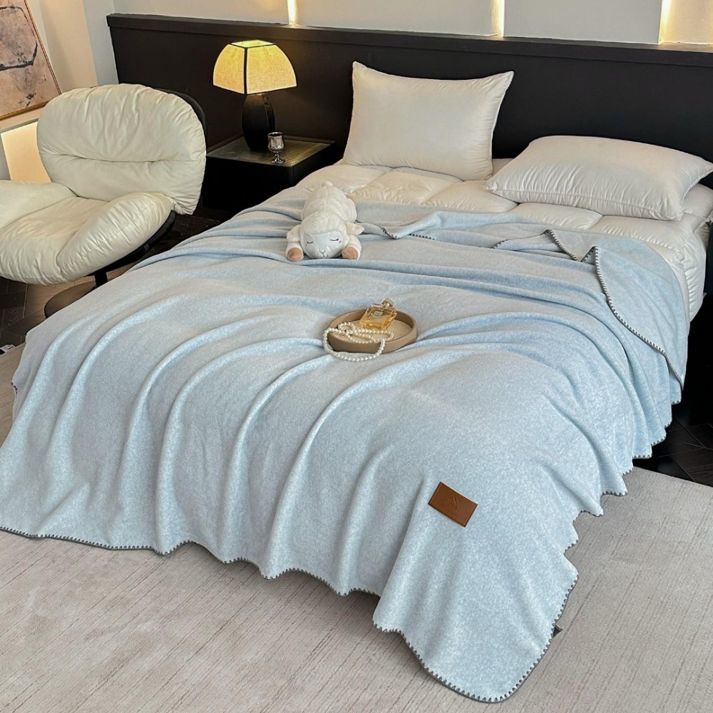Patura Premium pt pat Dublu, Tip Casmir, 200x230cm - Bleu — imaginea 2