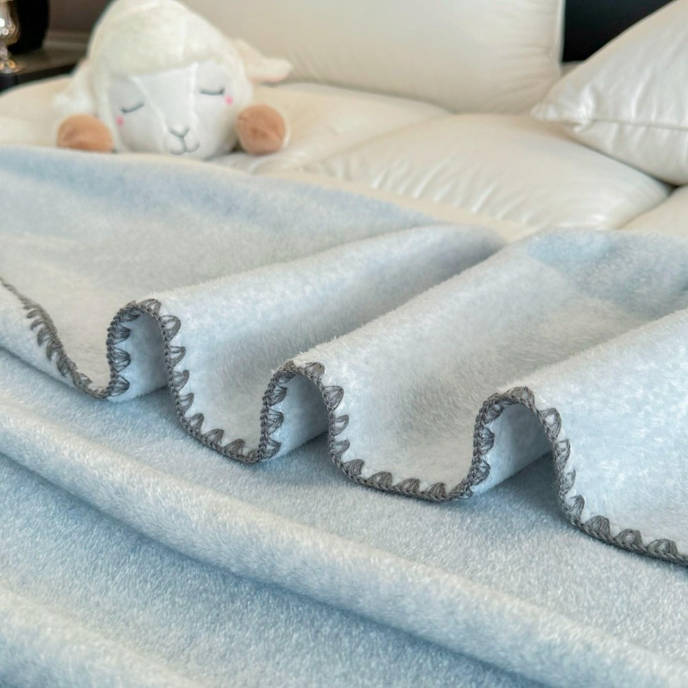 Patura Premium pt pat Dublu, Tip Casmir, 200x230cm - Bleu — imaginea 3
