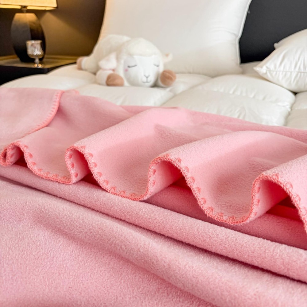 Patura Premium pt pat Dublu, Tip Casmir, 200x230cm - Roz — imaginea 3