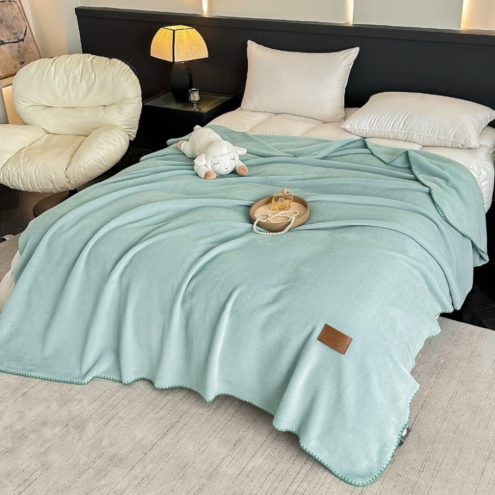 Patura Premium pt pat Dublu, Tip Casmir, 200x230cm - Aqua — imaginea 2