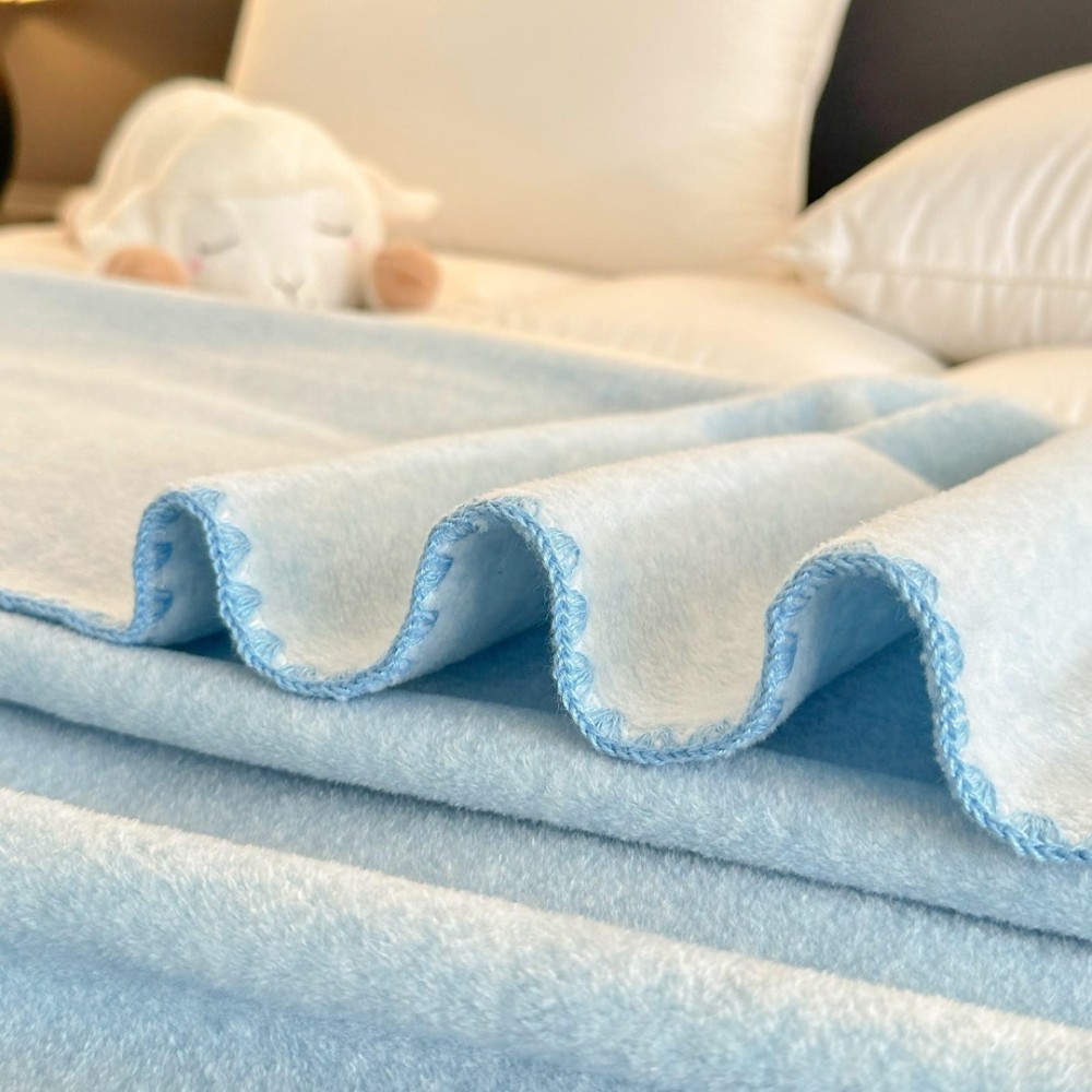 Patura Premium pt pat Dublu, Tip Casmir, 200x230cm - Bleu Ciel — imaginea 3