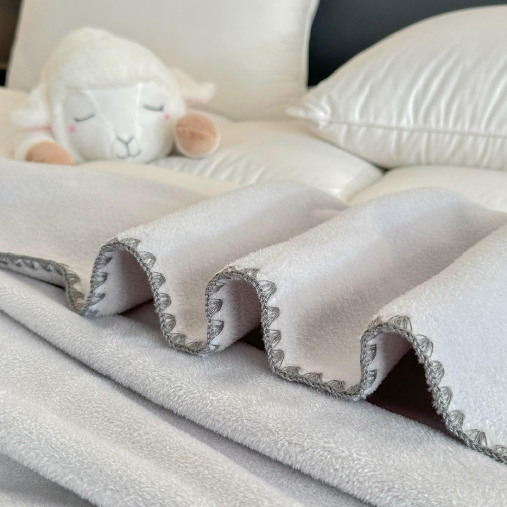 Patura Premium pt pat Dublu, Tip Casmir, 200x230cm - Gri deschis – imagine 3