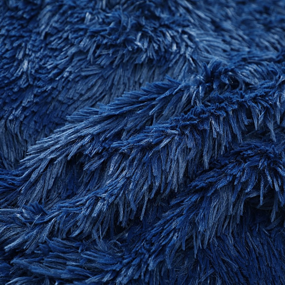 Pilota Cocolino Fluffy, 200x230cm si 2 fete de perna 50x70cm, Bleumarin — imaginea 6