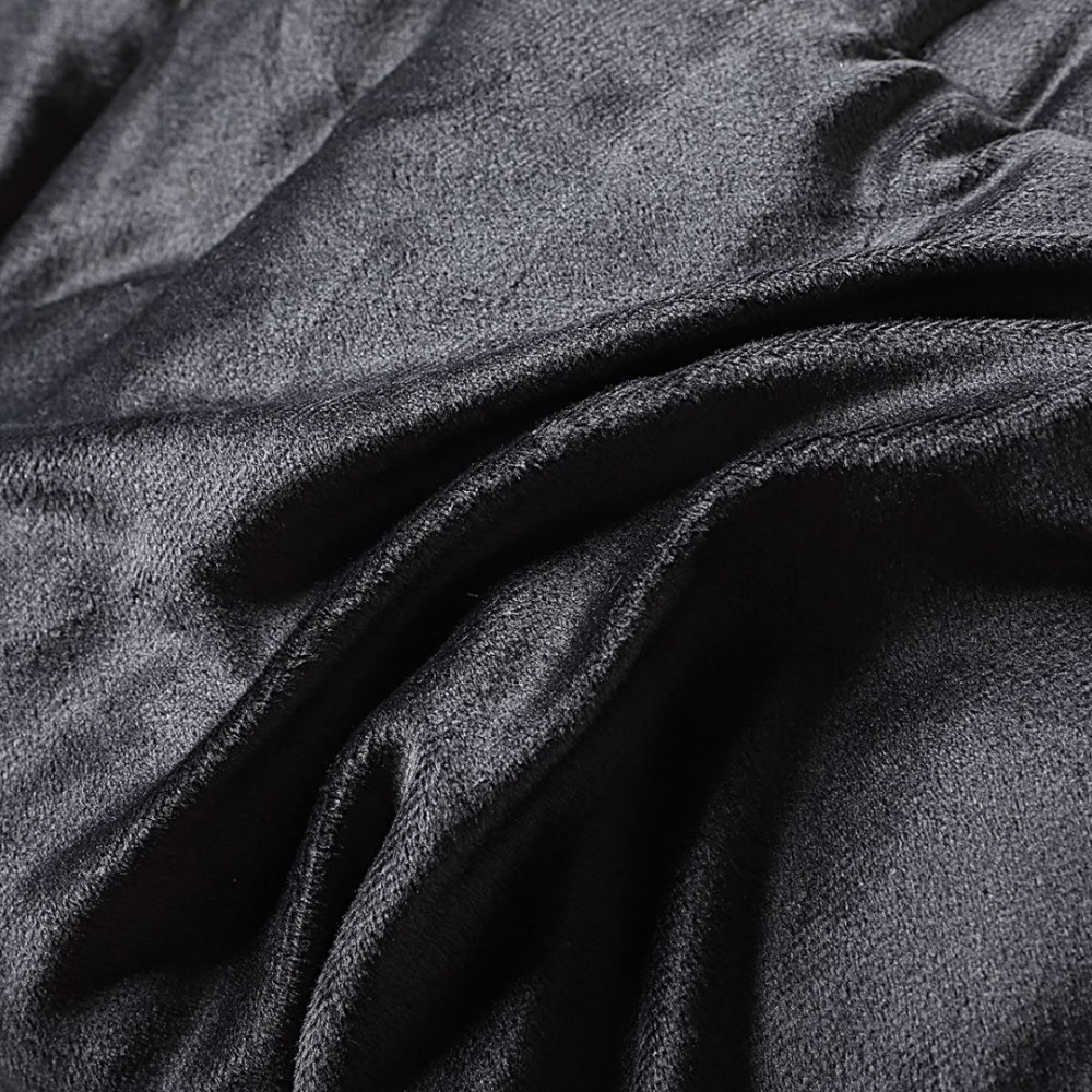 Pilota Cocolino Fluffy, 200x230cm si 2 fete de perna 50x70cm, Negru — imaginea 8